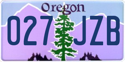 OR license plate 027JZB