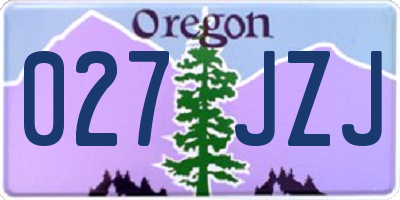 OR license plate 027JZJ