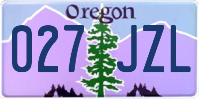 OR license plate 027JZL