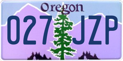 OR license plate 027JZP