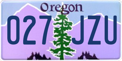 OR license plate 027JZU