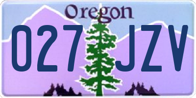 OR license plate 027JZV