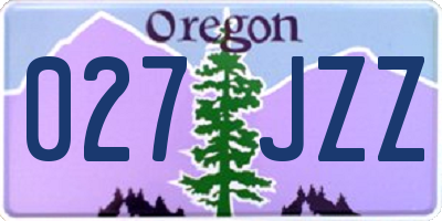 OR license plate 027JZZ