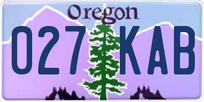 OR license plate 027KAB