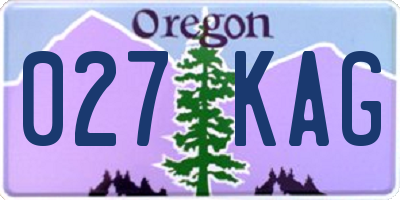 OR license plate 027KAG