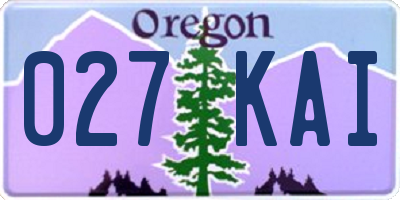 OR license plate 027KAI