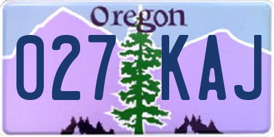 OR license plate 027KAJ