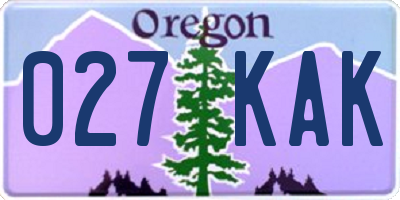 OR license plate 027KAK