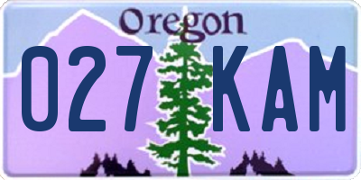 OR license plate 027KAM