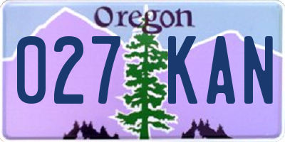 OR license plate 027KAN