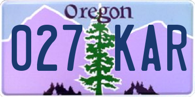 OR license plate 027KAR