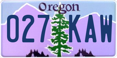OR license plate 027KAW