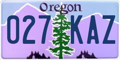 OR license plate 027KAZ