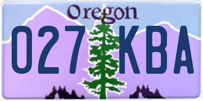 OR license plate 027KBA