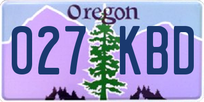 OR license plate 027KBD