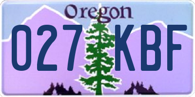 OR license plate 027KBF