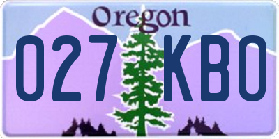 OR license plate 027KBO