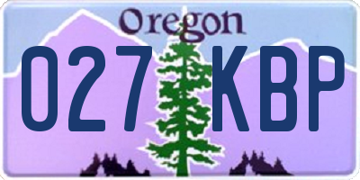 OR license plate 027KBP