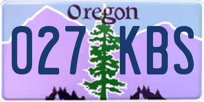 OR license plate 027KBS