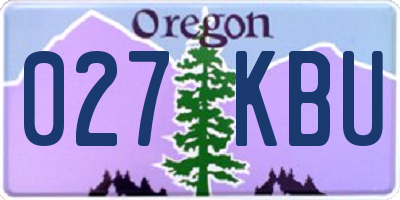 OR license plate 027KBU