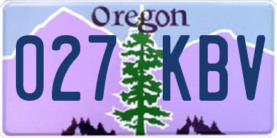 OR license plate 027KBV