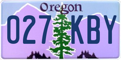 OR license plate 027KBY