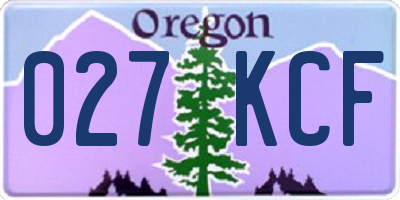 OR license plate 027KCF
