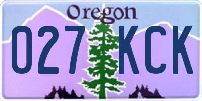 OR license plate 027KCK