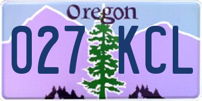 OR license plate 027KCL