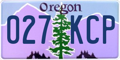 OR license plate 027KCP
