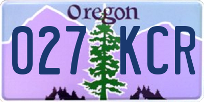OR license plate 027KCR