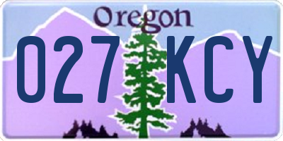 OR license plate 027KCY