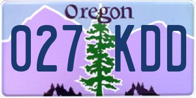 OR license plate 027KDD