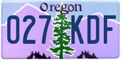 OR license plate 027KDF