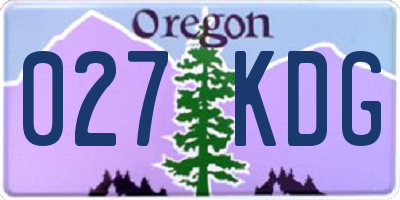 OR license plate 027KDG