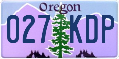 OR license plate 027KDP