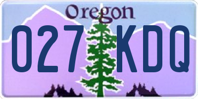 OR license plate 027KDQ