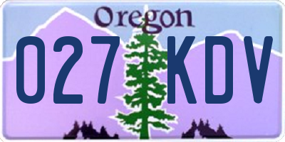 OR license plate 027KDV