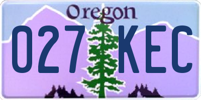 OR license plate 027KEC