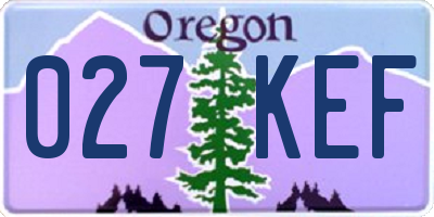 OR license plate 027KEF