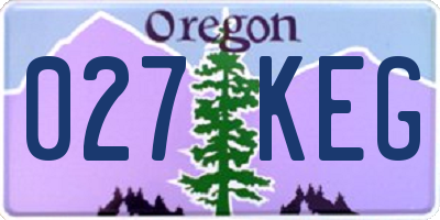 OR license plate 027KEG