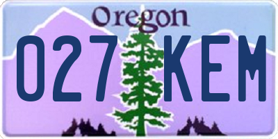 OR license plate 027KEM