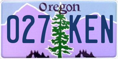 OR license plate 027KEN