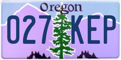 OR license plate 027KEP