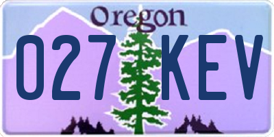 OR license plate 027KEV