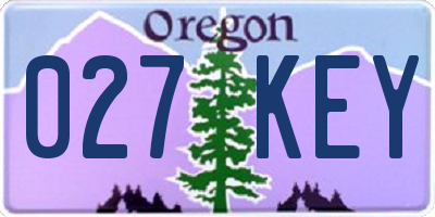 OR license plate 027KEY