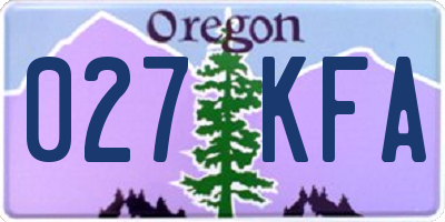 OR license plate 027KFA