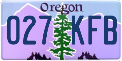 OR license plate 027KFB
