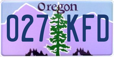 OR license plate 027KFD
