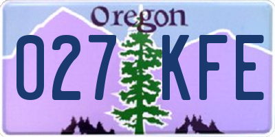 OR license plate 027KFE